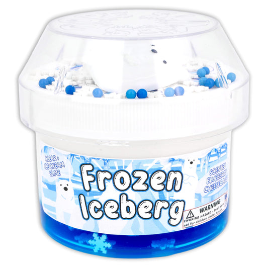 Dope Slimes Frozen Iceberg slime in durable screw-top jar showcasing packaging and size