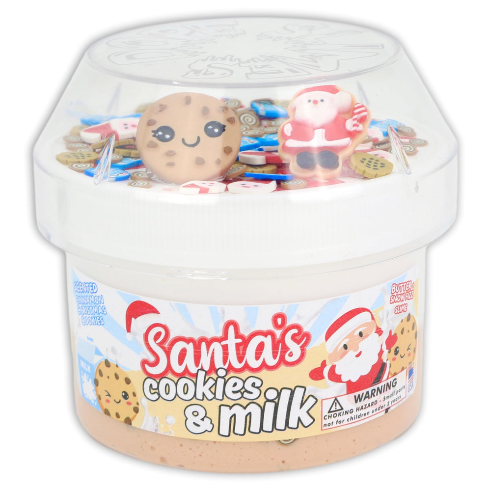 Dope Slimes layered Santa's Cookies & Milk slime showing two textures for tactile exploration.