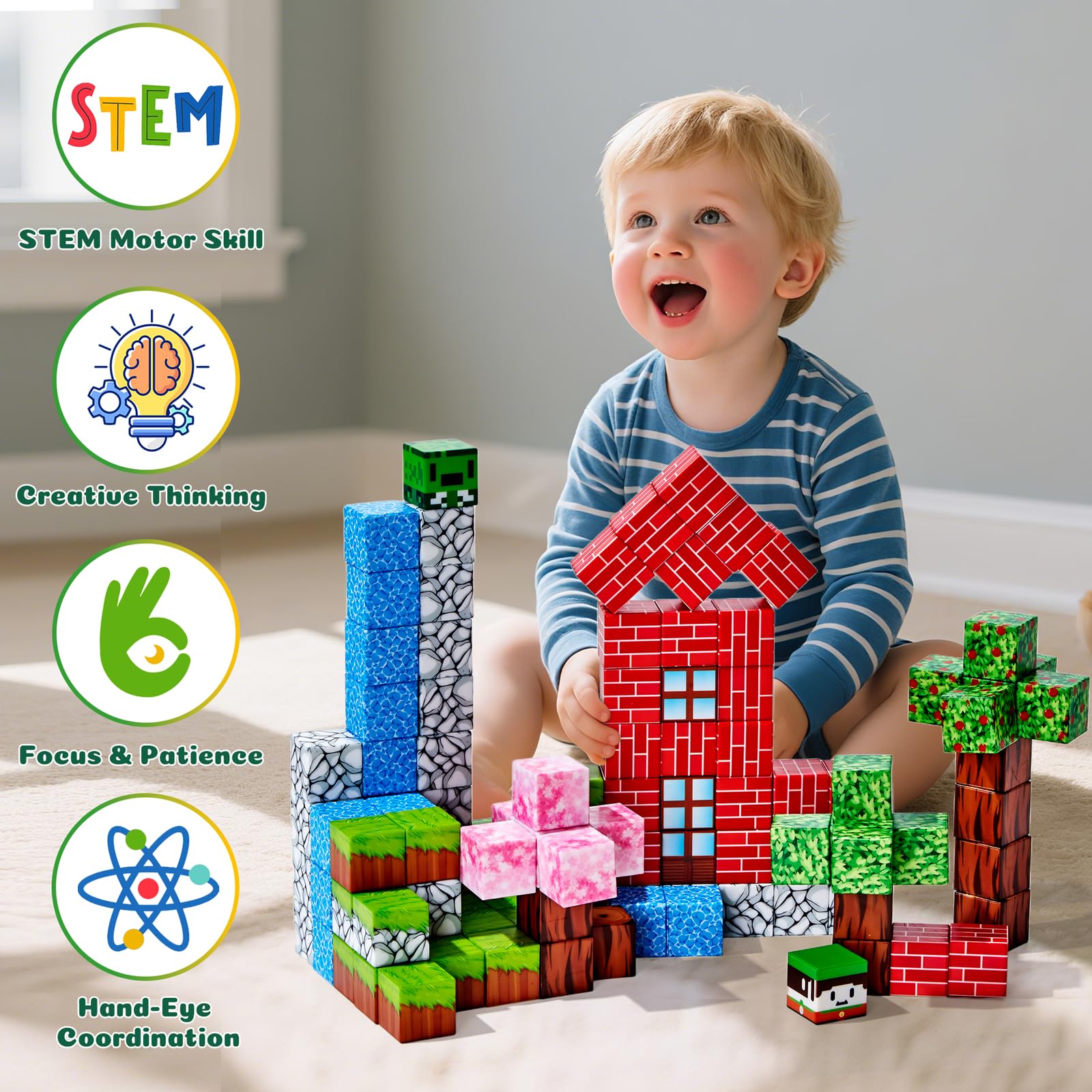 Dopyye forest blocks magnetic towers stay sturdy for collaborative building sessions
