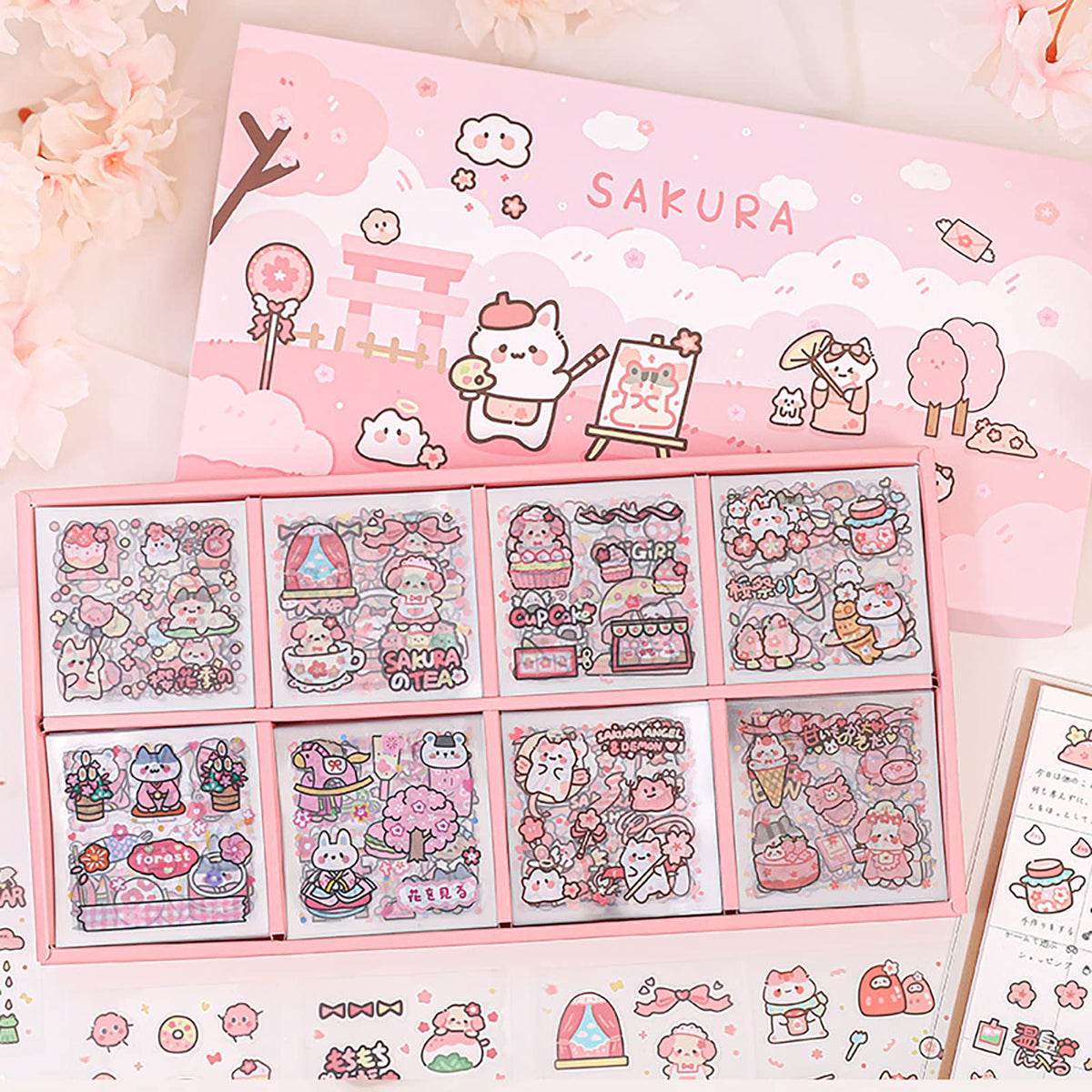 Doraking kawaii animal stickers pack for journaling and scrapbooking, adds playful flair
