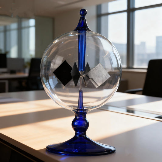 DORAMI desktop decoration radiometer shines on a clean workspace.