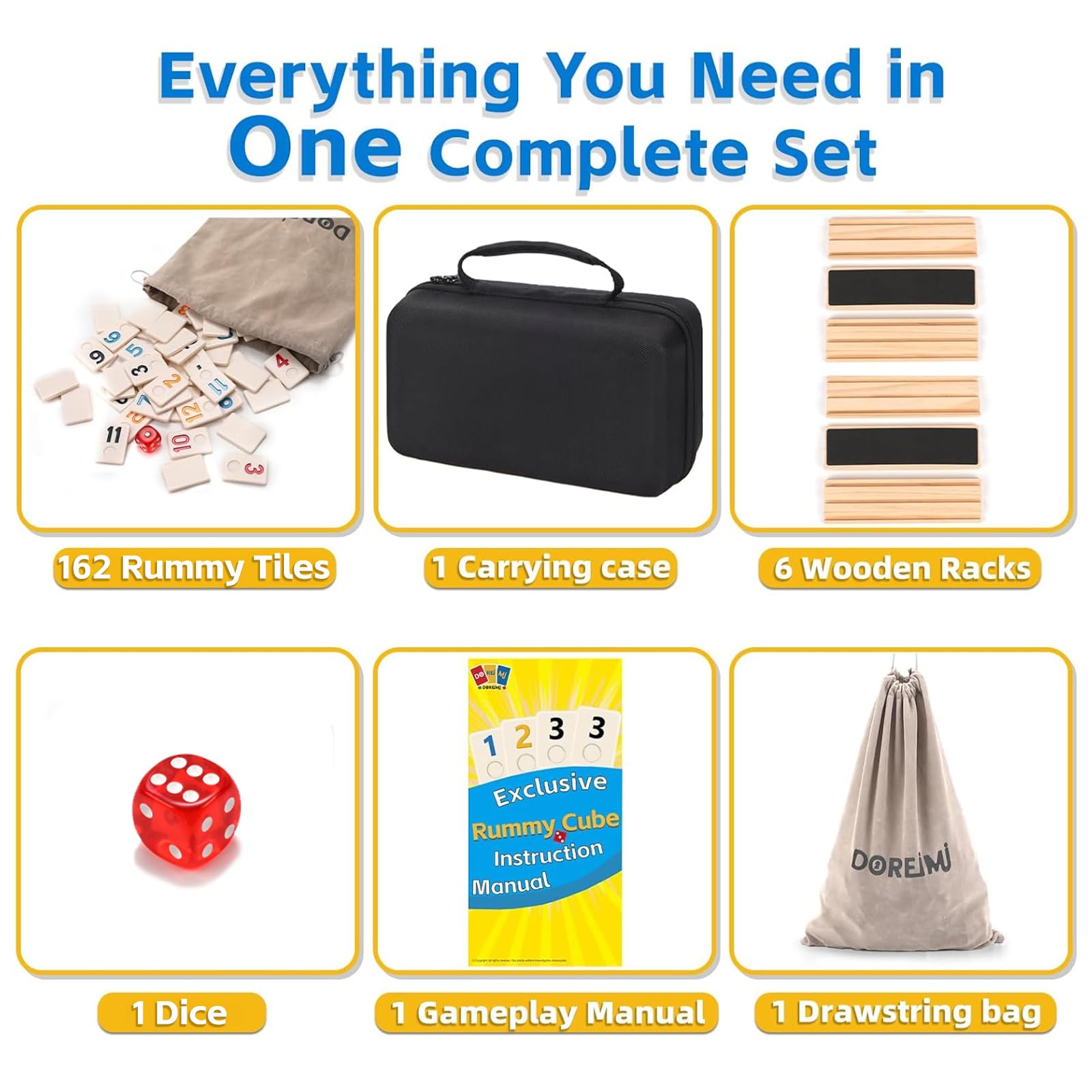 Doreimi Rummy Cube drawstring bag makes packing simple.