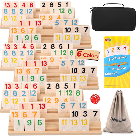 Doreimi rummy cube tiles 162 in vibrant colors for family play.