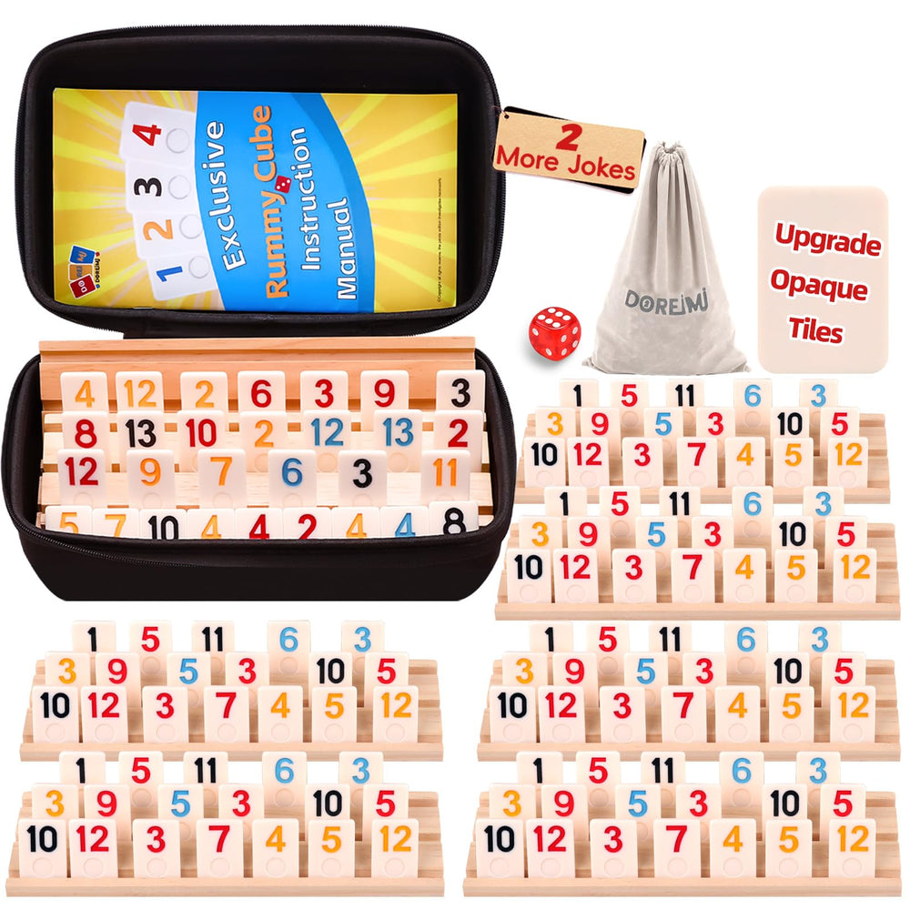 Doreimi Rummy Cube tiles in vibrant colors for engaging family play.