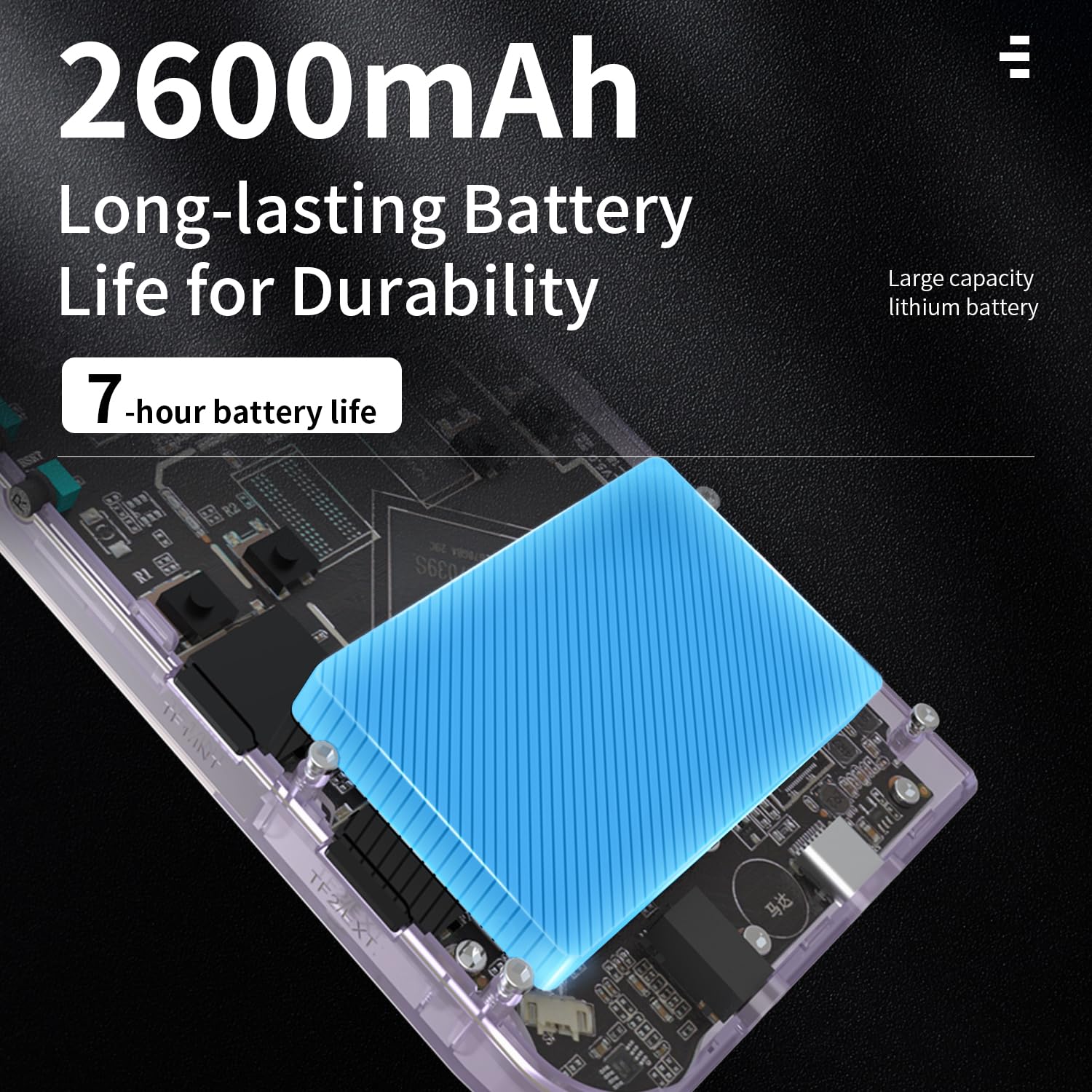 Doriteney RG35XX 2600mAh battery for long sessions