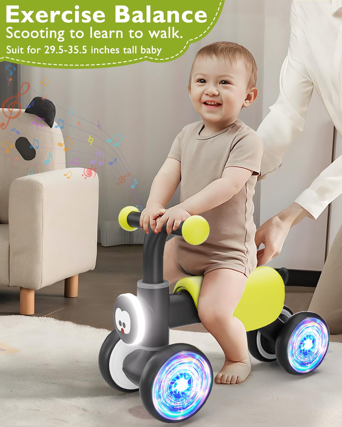Doselie closed-wheel safety design prevents feet clamping.