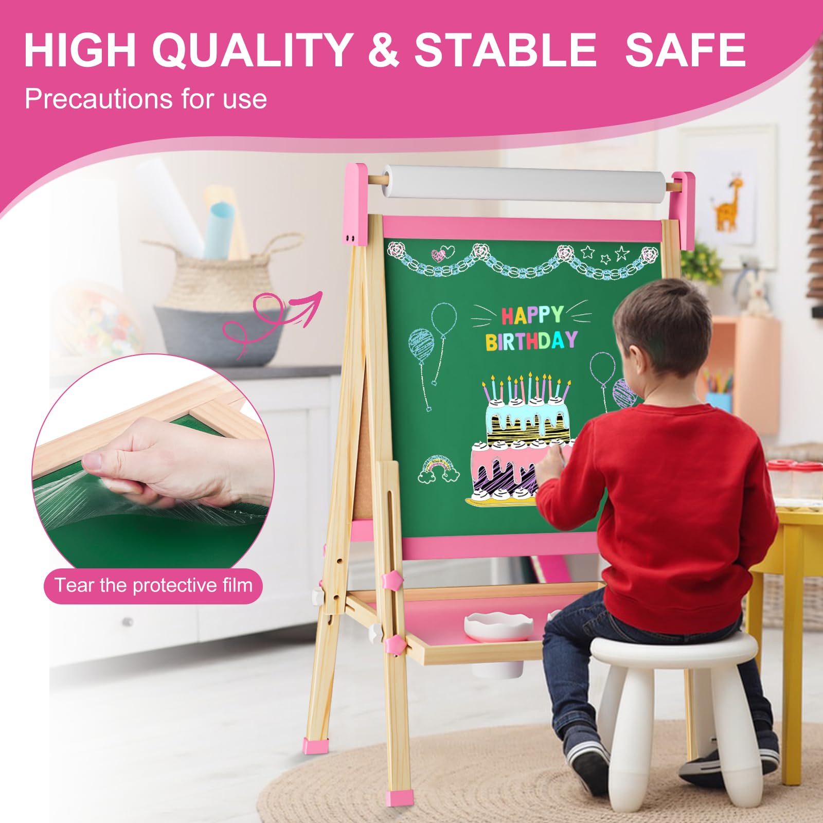 Doselie easel premium New Zealand pine wood with safe corners