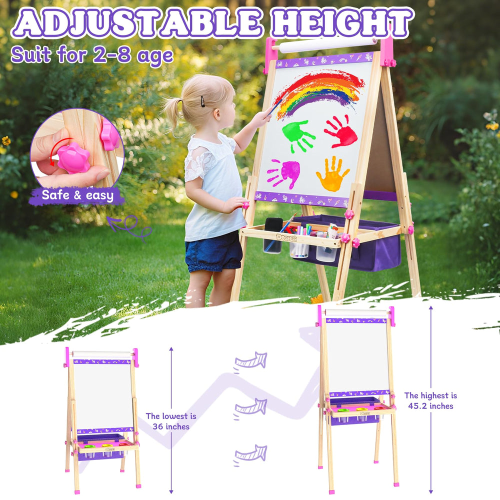 Doselie height-adjustable easel grows with your child for years