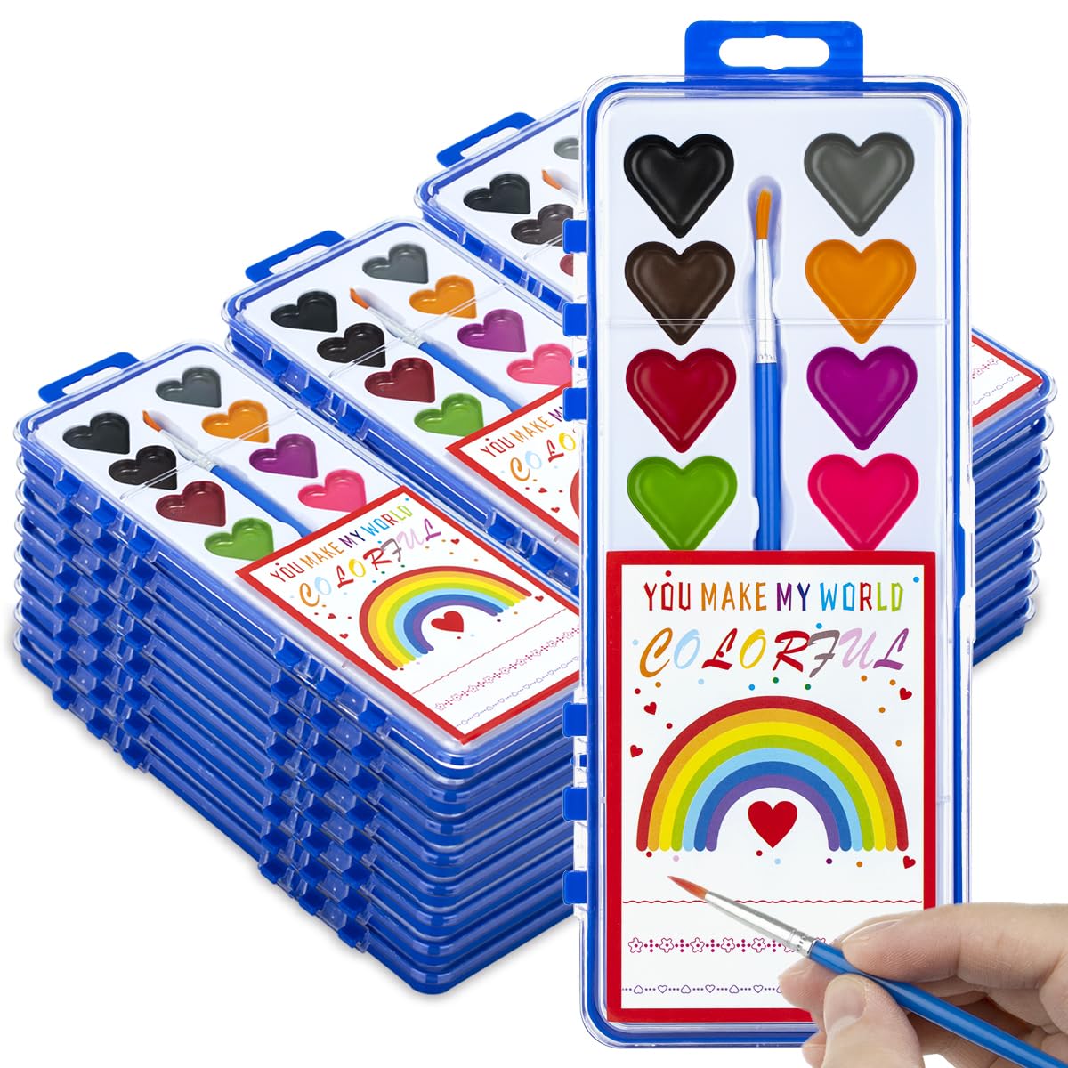 DOSEWART Valentines watercolor set heart colors for kids' crafts and gifts