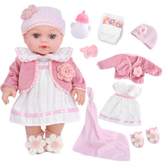 DOTVOSY 12-inch girl doll with movable limbs for imaginative play