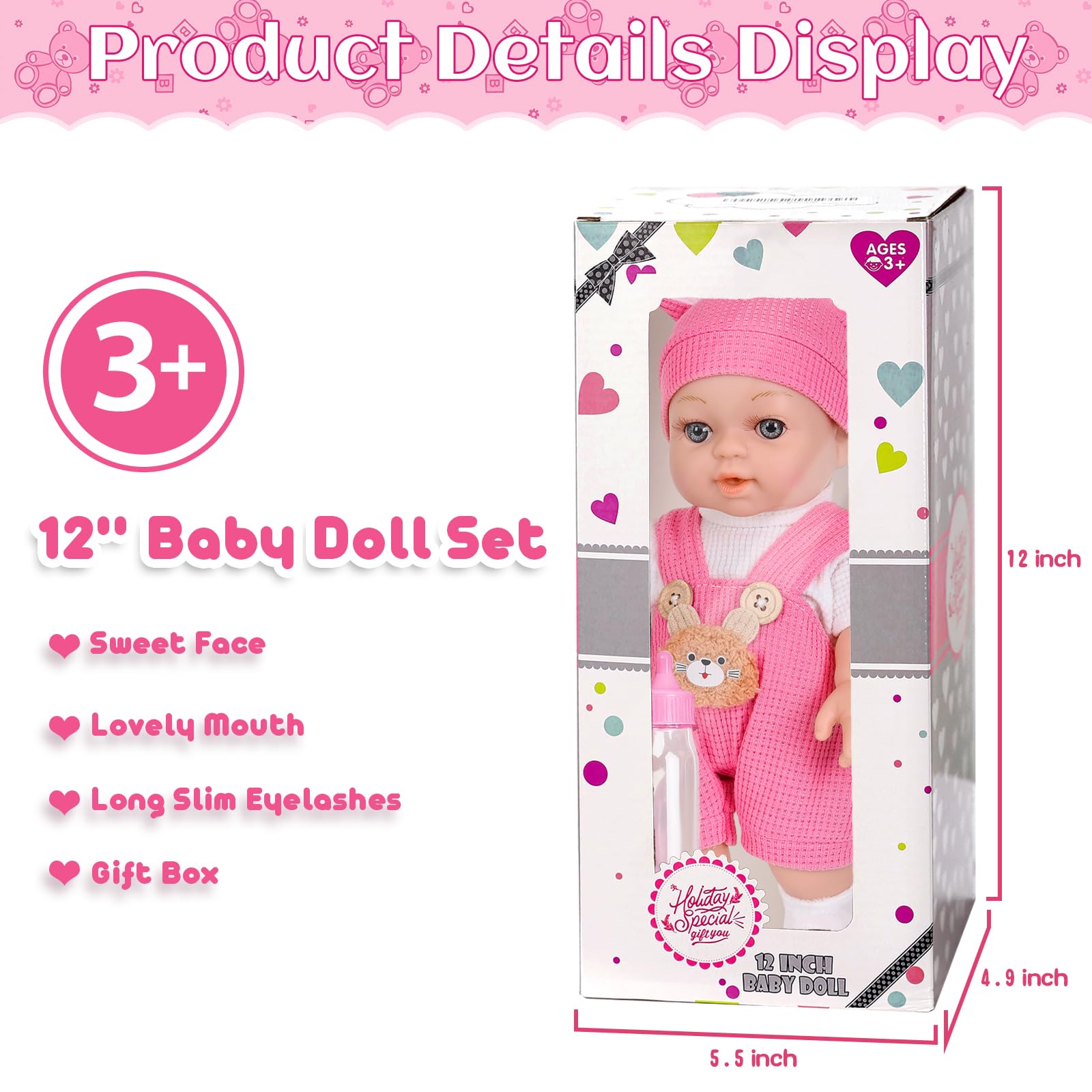 Bright-eyed Dotvosy doll face ideal for nurturing roleplay.