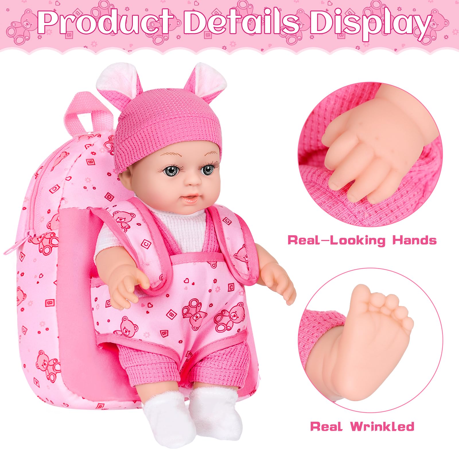 Feeding bottle shown with the Dotvosy doll for mealtime play.