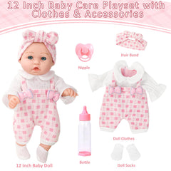 DOTVOSY doll headband and socks complete cute dress-up outfits for pretend styling.