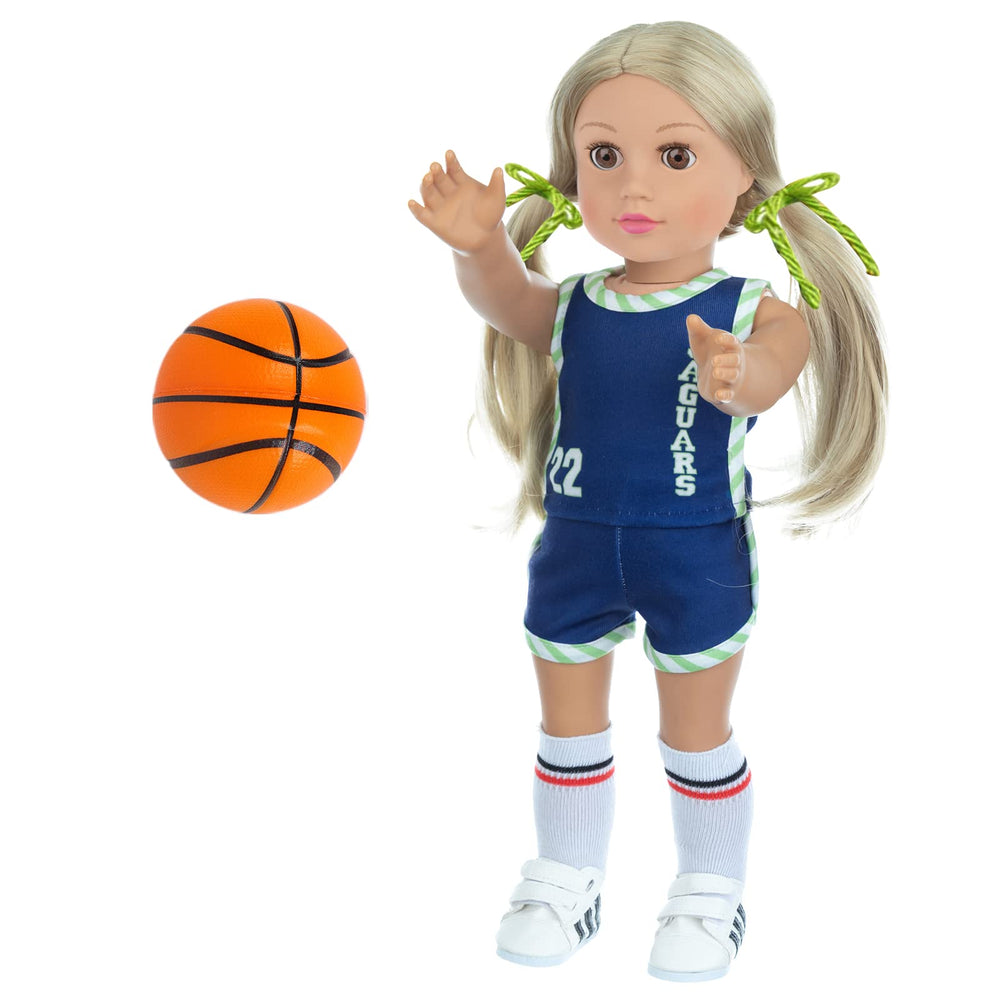 DOTVOSY sneakers and socks offer authentic athletic detail for 18-inch dolls.