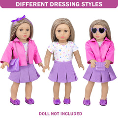DOTVOSY purple glasses add a playful, stylish touch to doll outfits.