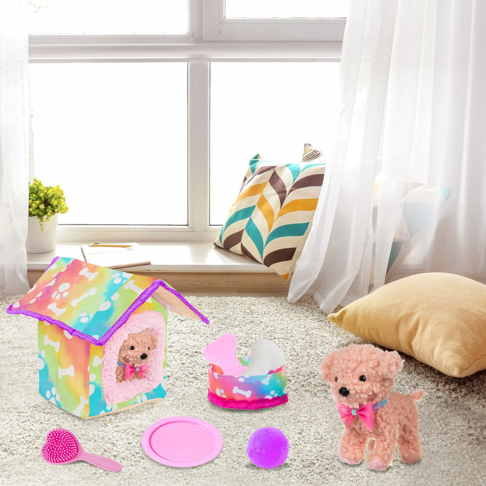 DOTVOSY assortment of toys like frisbee, bone, and ball for active play.