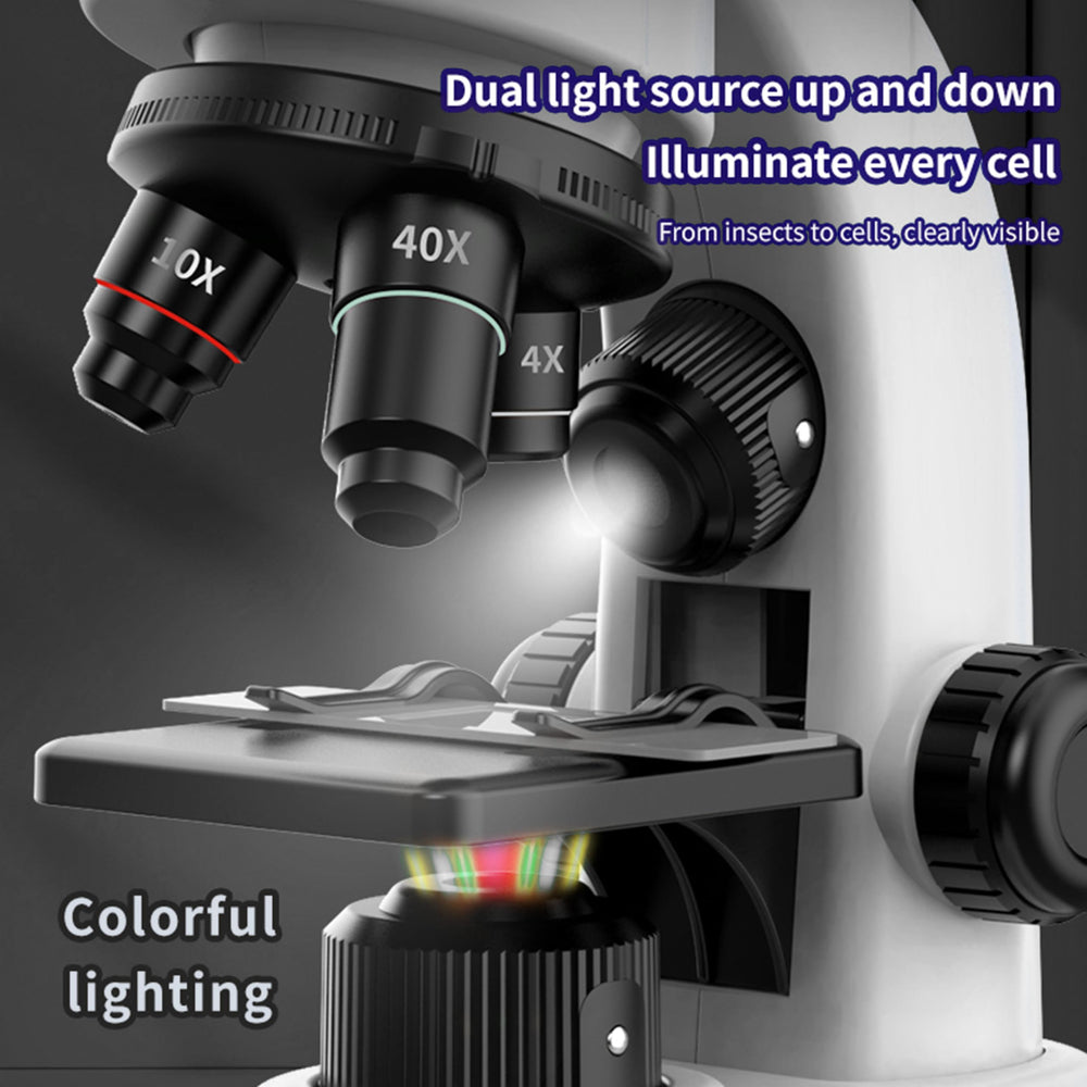 Double CC portable microscope design makes storage and transport easy.
