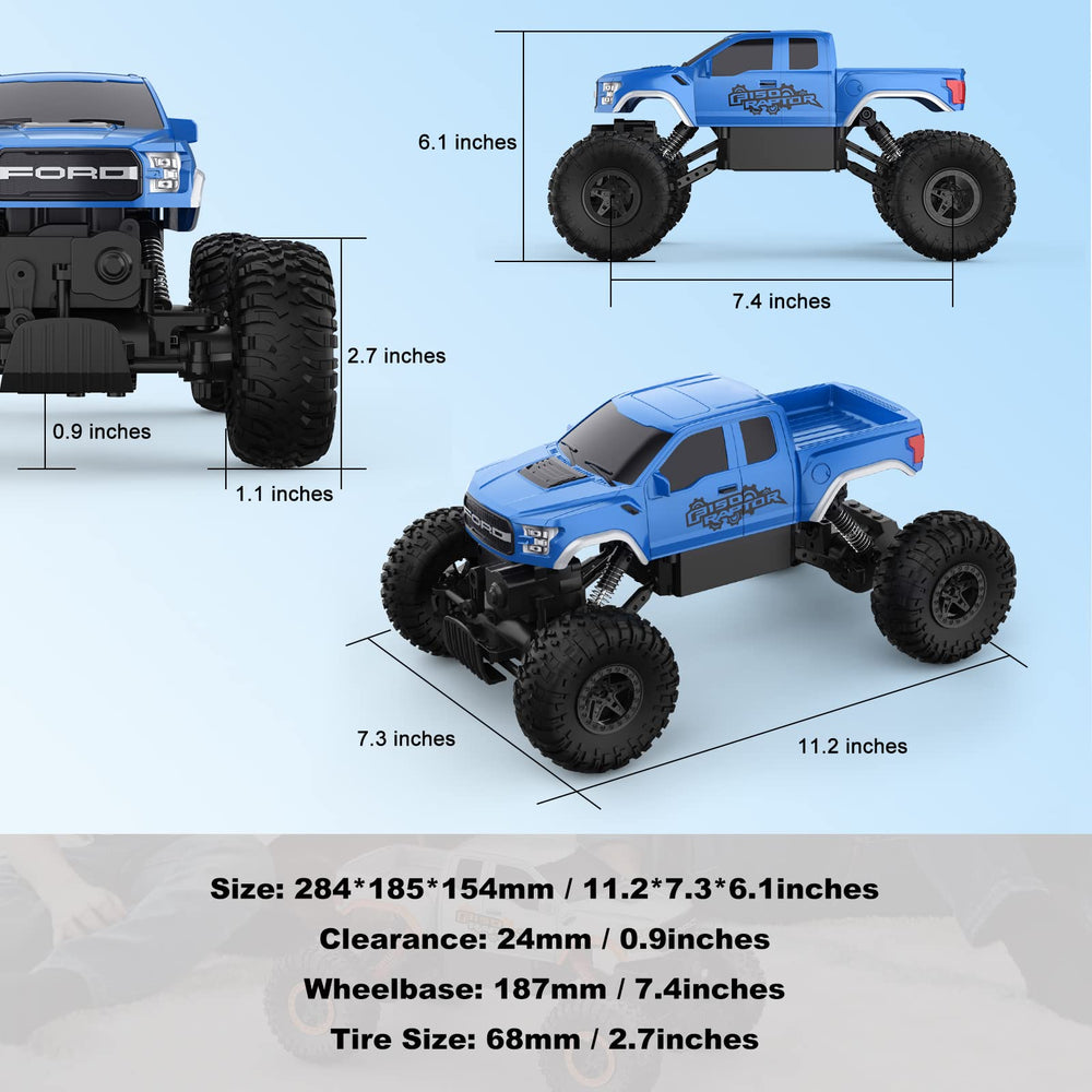 DOUBLE E Ford Raptor RC car metal shock absorbers close-up for durable landings