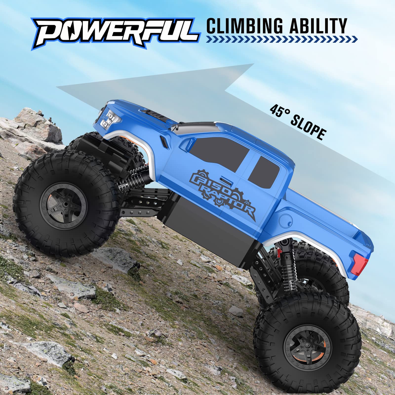 DOUBLE E RC car high-grip tires close-up for stable climbs