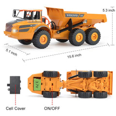 DOUBLE E Volvo RC dump truck kid-friendly design supports active, safe play