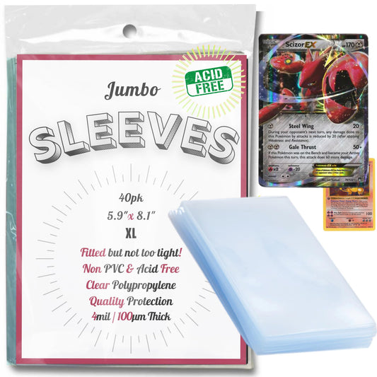 Doubled Up Jumbo Sleeves XL front pack image showing 40 sleeves for oversized cards