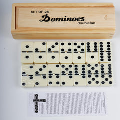 Doublefan natural wood box keeps tiles organized and portable.