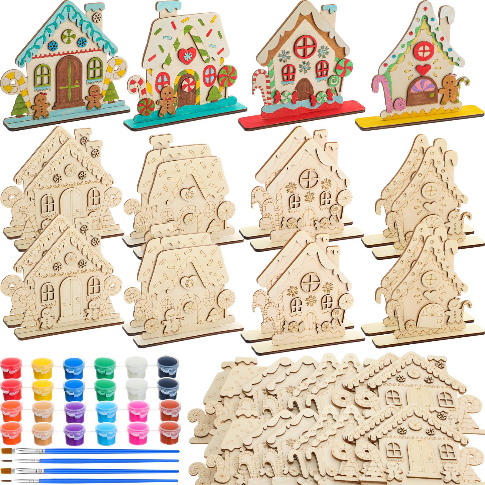 DoubleFill gingerbread-house pieces ready for decorating and holiday crafting.