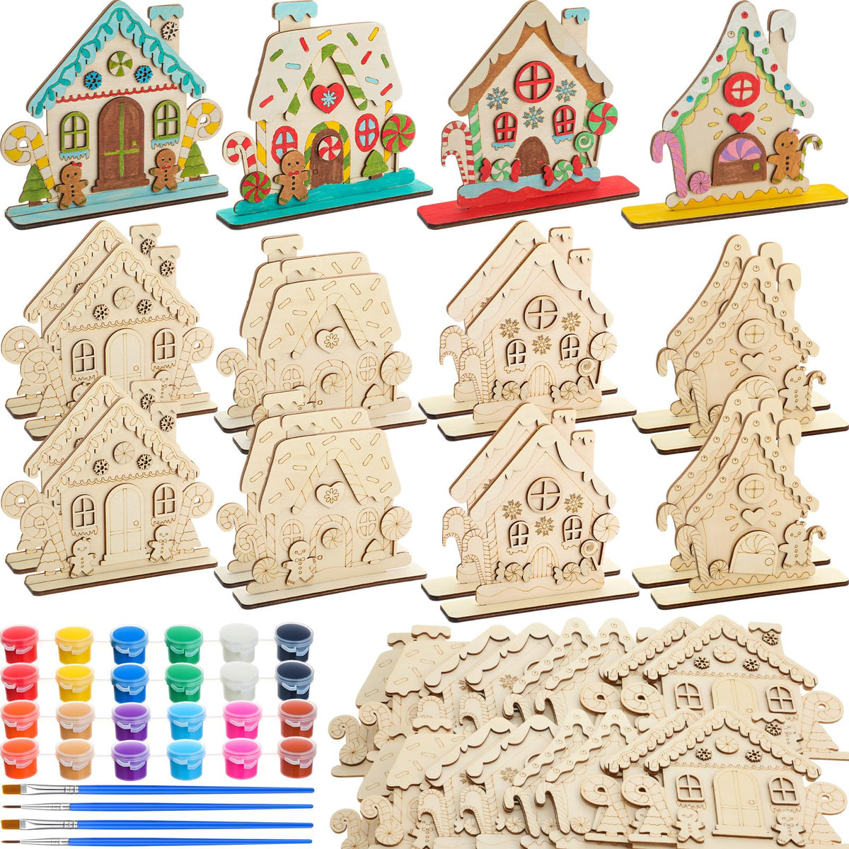 DoubleFill gingerbread-house pieces ready for decorating and holiday crafting.