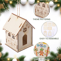 DoubleFill gingerbread houses hanging with hemp rope for easy decor