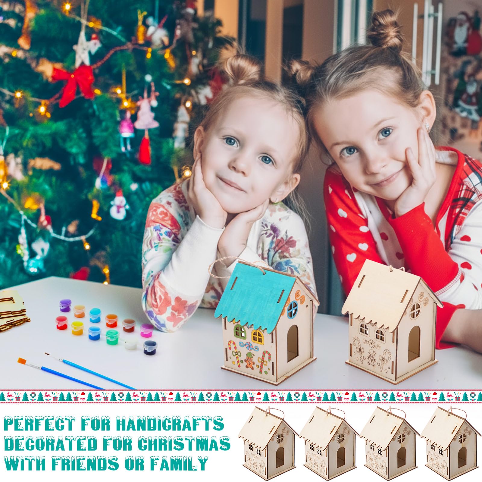 Hanging display idea: string houses into a charming Christmas village.