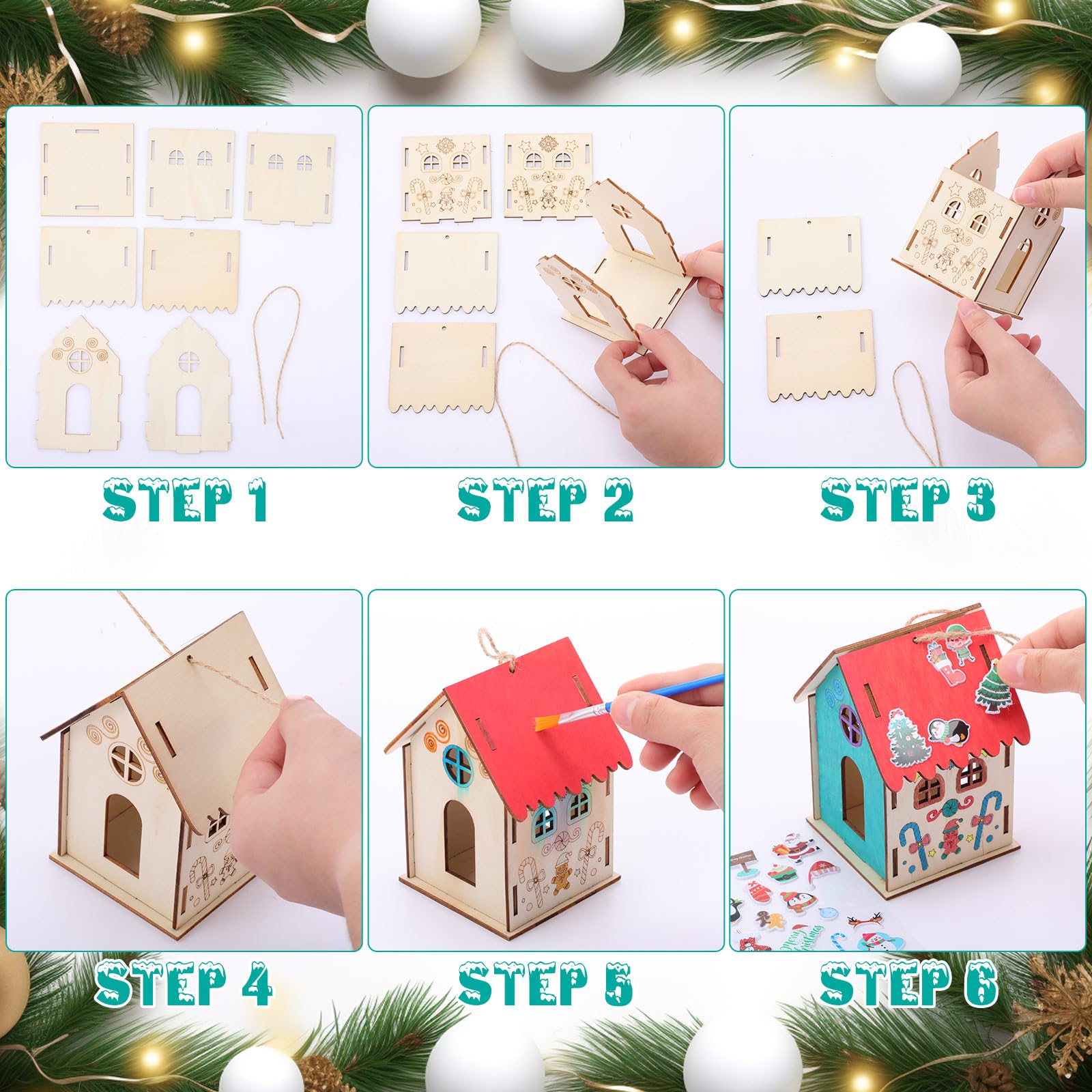 DoubleFill mini Christmas houses 8 cm are lightweight and kid-friendly.