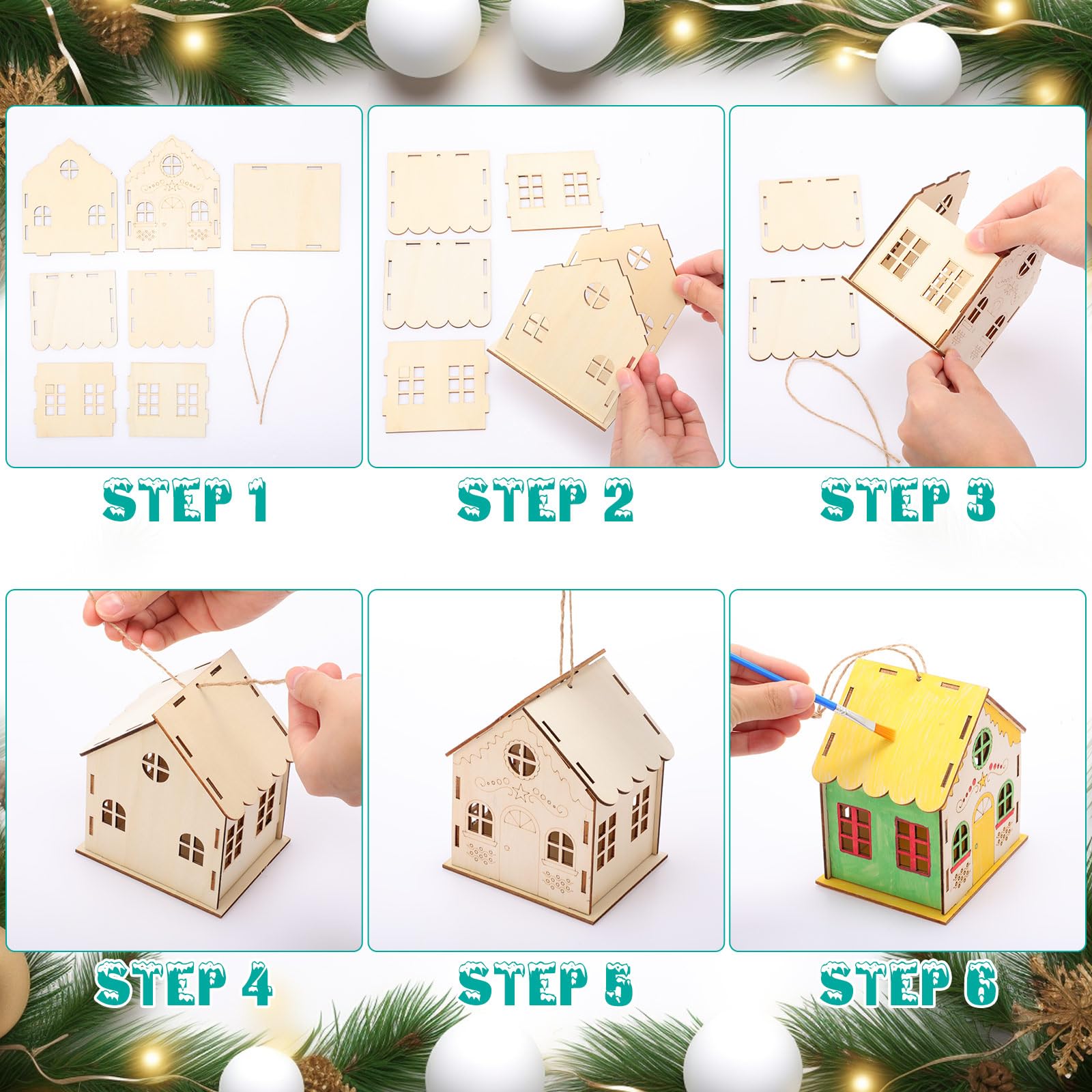 DoubleFill mini Christmas houses serve as table centerpieces and festive decor