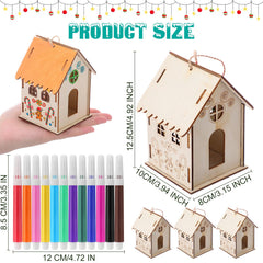 DoubleFill paint-your-own birdhouse with markers for a colorful kids' activity.