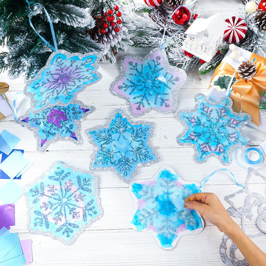 DoubleFill snowflakes sticker sheets for quick, neat attachment on crafts.