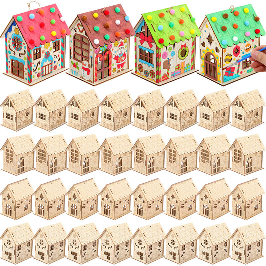 DoubleFill wood gingerbread house kit pattern 1 for festive DIY decor