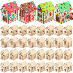 DoubleFill wood gingerbread house kit pattern 1 for festive DIY decor