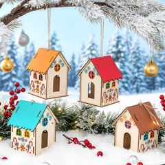 Kids painting and assembling DoubleFill houses to boost creativity