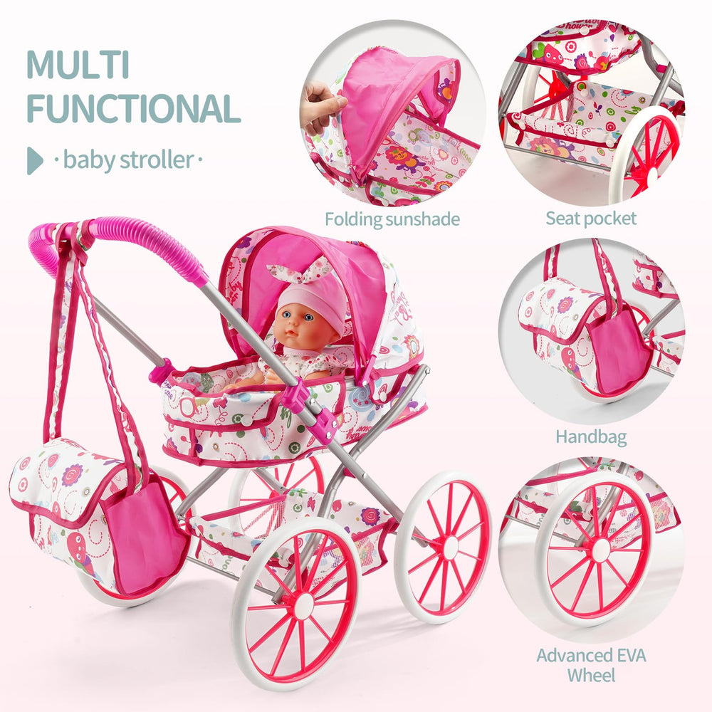 Doublekai 13 inch pink dress doll for imaginative play.