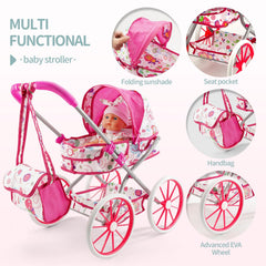 Doublekai 13 inch pink dress doll for imaginative play.