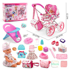 Doublekai 26 doll accessories bag with essentials for pretend care.