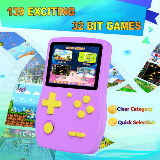 Douddy 139-games display highlighting a varied library for casual, puzzle, shooting, and sports play.