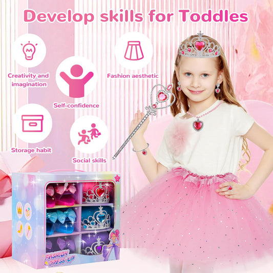 DOUEUREL princess dress-up shoes: non-slip soles for safe indoor fun