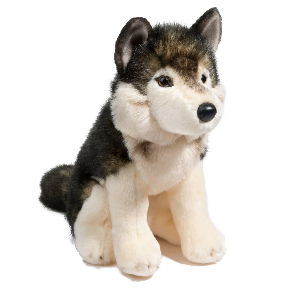 Douglas Atka Wolf plush with lifelike golden eyes for realistic play