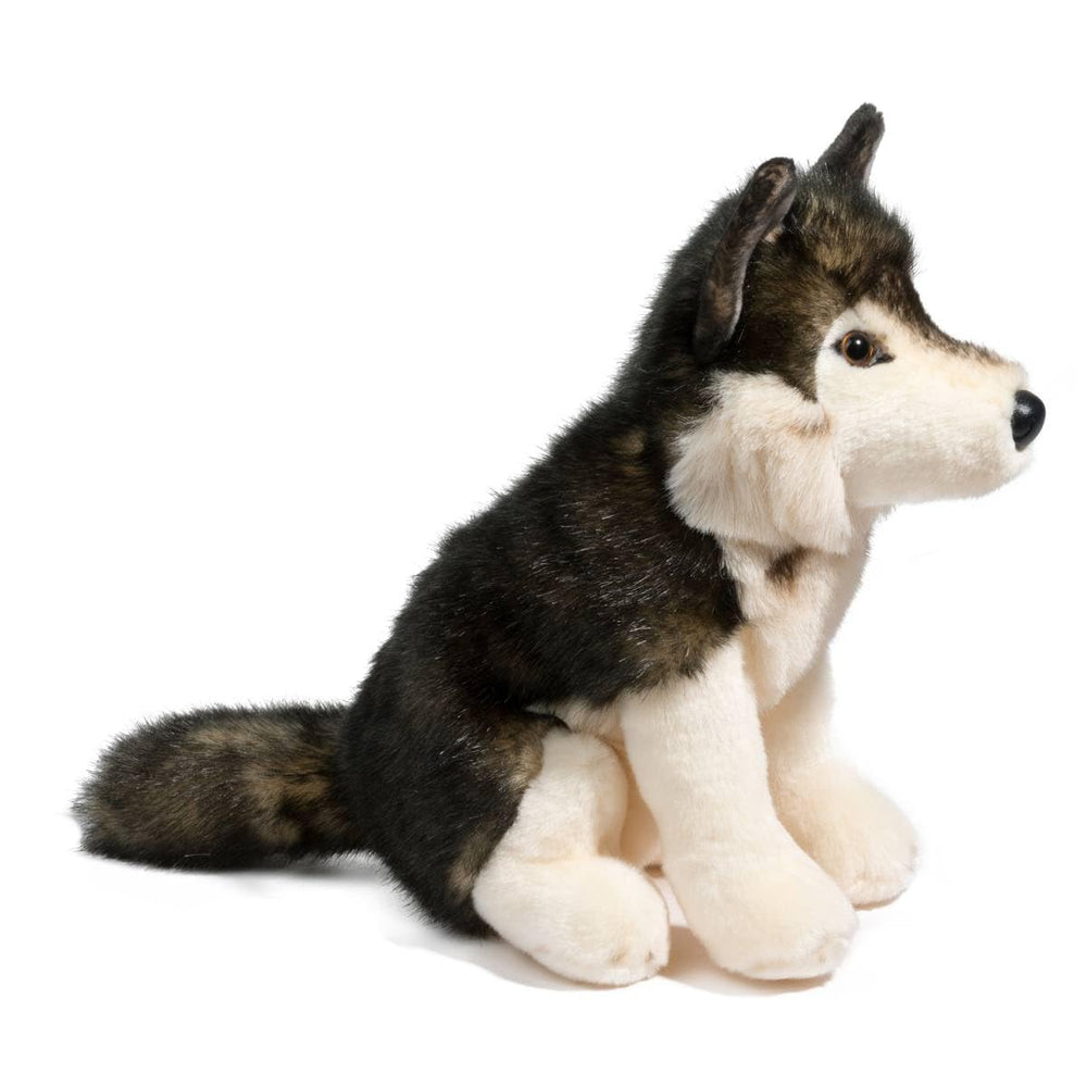 Douglas Atka Wolf plush in seated pose sparks imaginative adventures