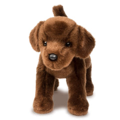 Douglas C.C. Bean Chocolate Lab plush full body pose ready for imaginative pretend friends.