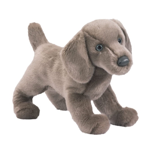 Douglas Cassie Weimaraner plush with silvery-grey fur, ideal for cozy cuddles.