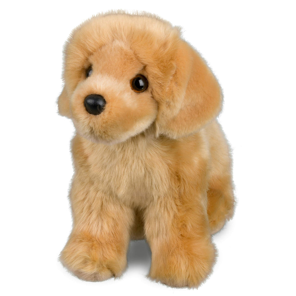 Douglas Chap Golden Retriever plush 10 inches long for portable comfort.