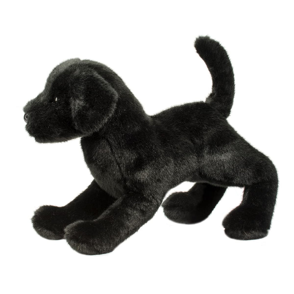 Douglas Chester Black Lab plush bean-weighted for floppy, poseable play.