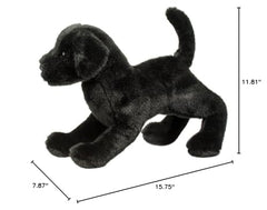 Douglas Chester Black Lab plush surface washable for easy cleaning after play.