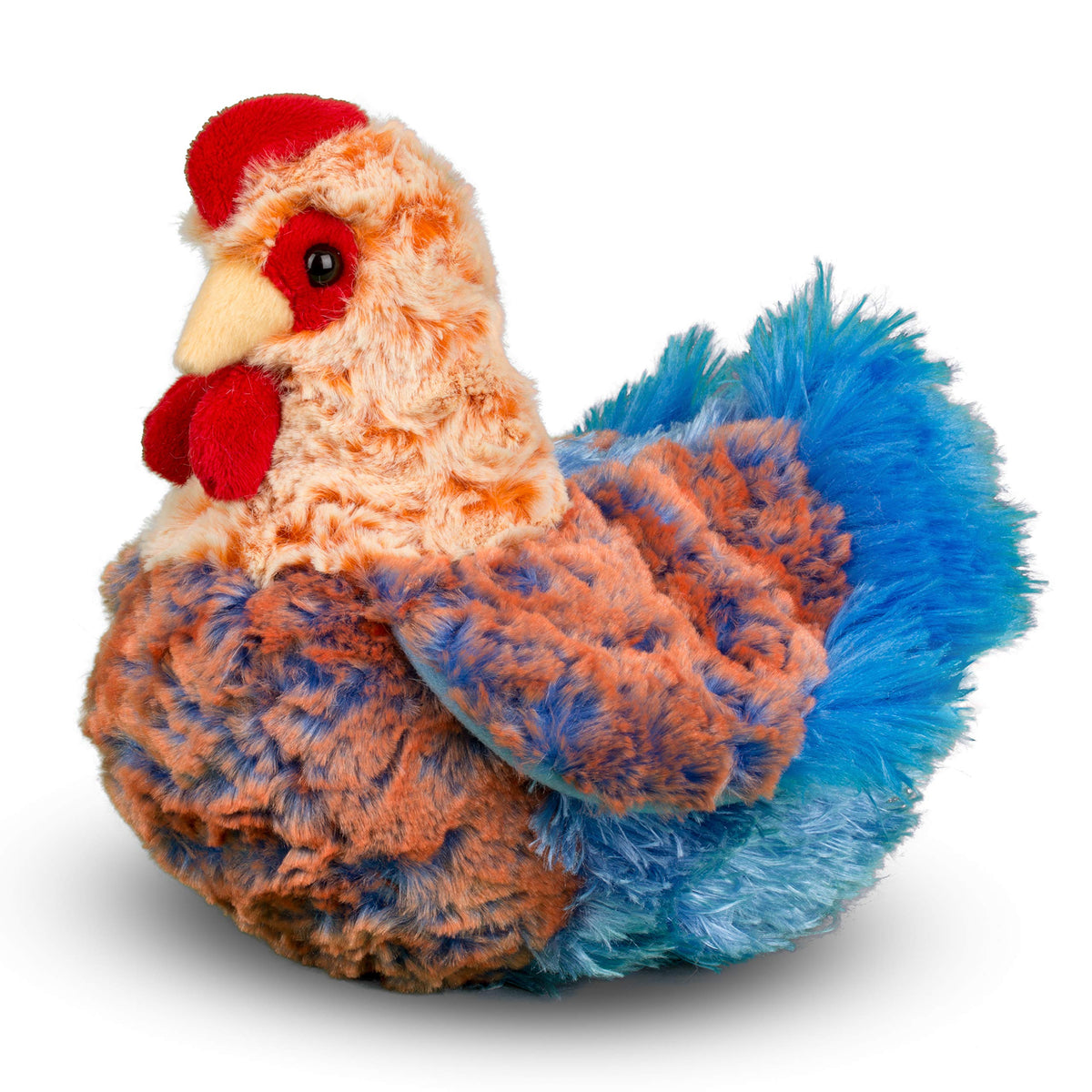 Douglas Henrietta Blue Lace Hen, front view, cuddly display piece for nurseries and shelves.